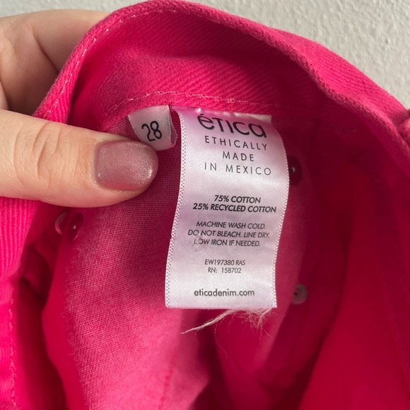 Etica Rhea Mid-Rise Loose Fit Raspberry Color Size 28 - Picture 10 of 10